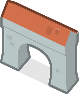 Red isometric building