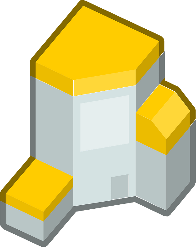 Yellow isometric building