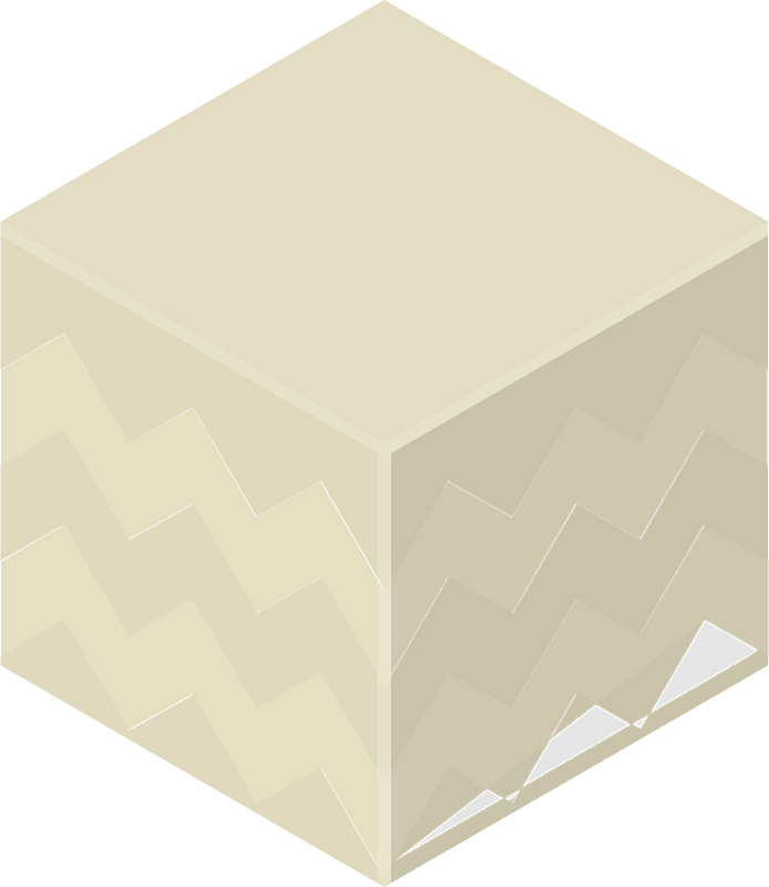 Beige isometric cube
