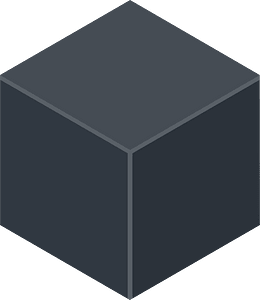 Black isometric cube