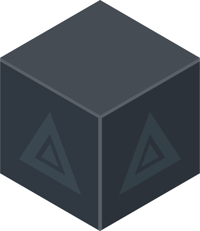 Black isometric cube 03 triangle
