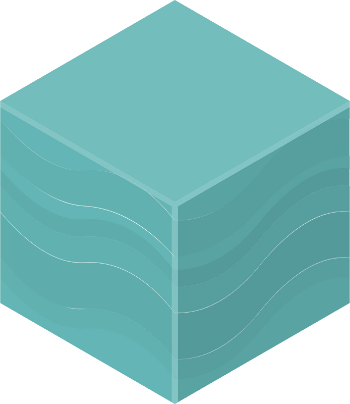 Blue isometric cube 01 underwater