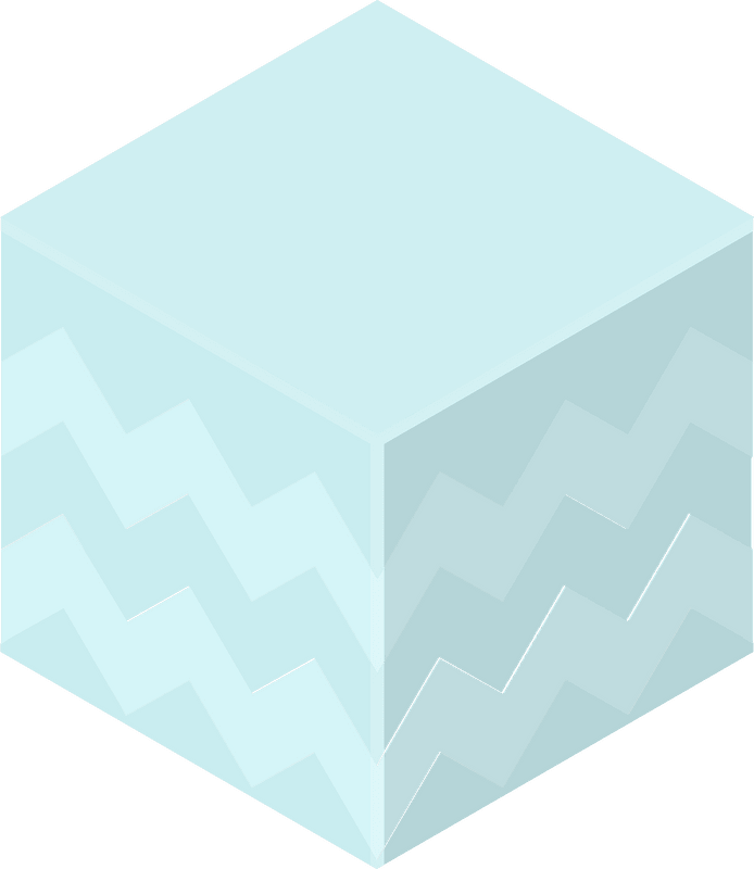 Blue isometric cube 05 underwater