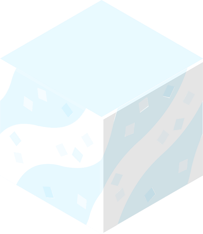 Blue isometric cube