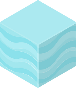 Blue isometric cube 09 underwater