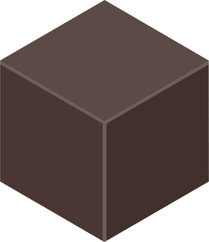 Brown isometric cube