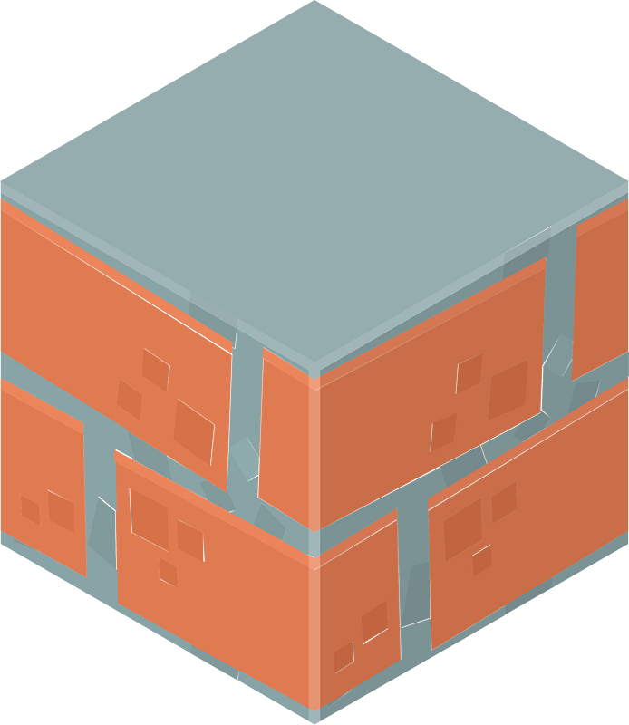 Brown isometric cube 11 bricks