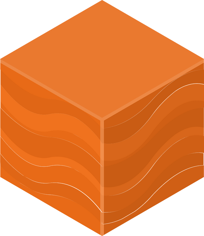 Brown isometric cube 23 lava