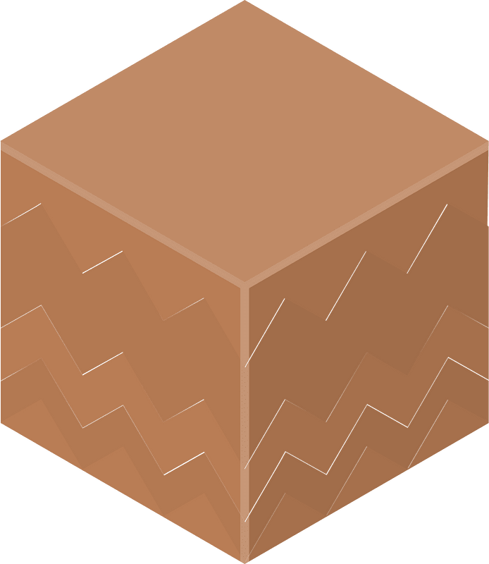 Brown isometric cube