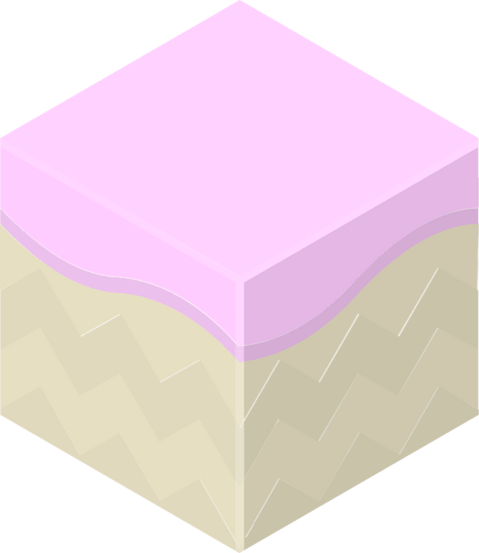 Color terrain isometric cube 02 pink top