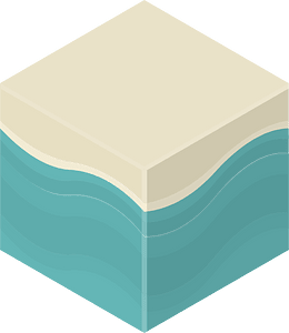 Color terrain isometric cube 03 beige top