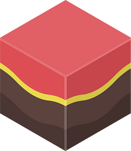 Color terrain isometric cube 04 red top