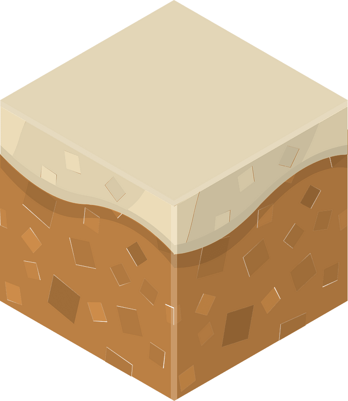 Color terrain isometric cube 06 beige top