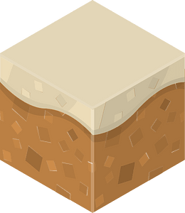 Color terrain isometric cube 06 beige top