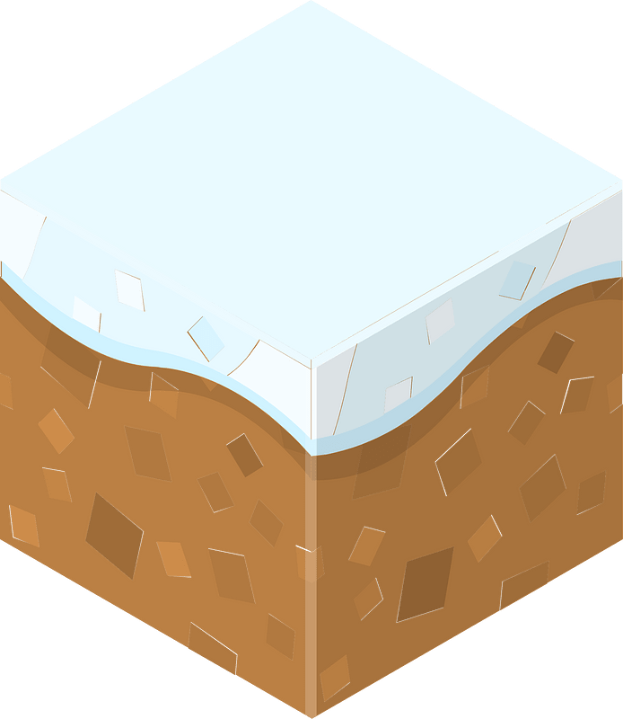 Color terrain isometric cube 07 white top