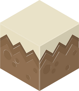 Color terrain isometric cube 09 beige top