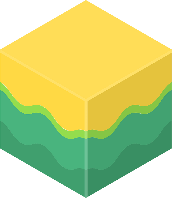 Color terrain isometric cube 11 yellow top