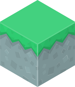 Color terrain isometric cube 12 green top