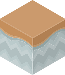 Color terrain isometric cube 17 brown top