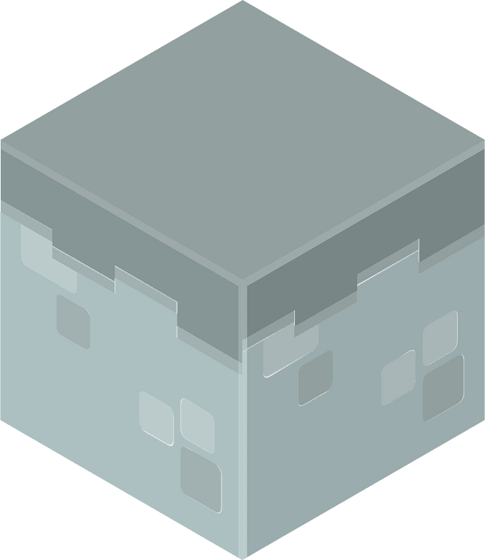 Color terrain isometric cube 18 grey top