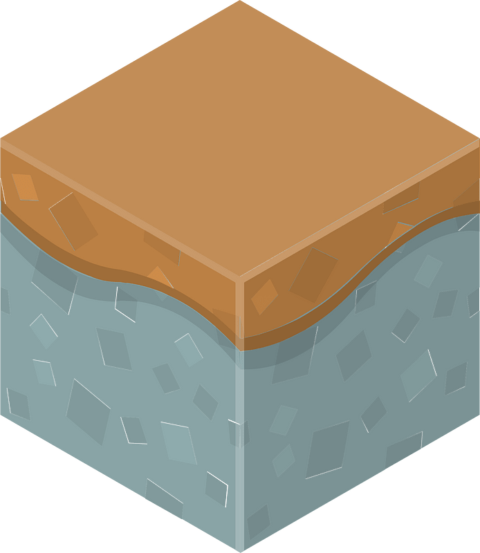 Color terrain isometric cube 20 brown top