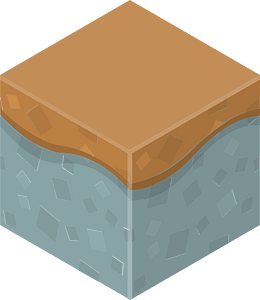 Color terrain isometric cube 20 brown top