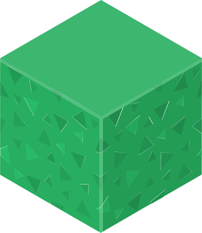 Green isometric cube