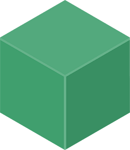 Green isometric cube