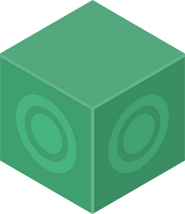 Green isometric cube 06 circle