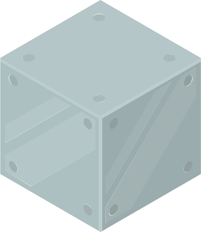 Grey isometric cube