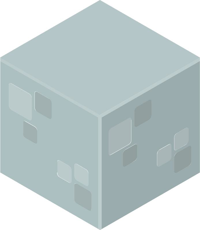Grey isometric cube 19 bricks