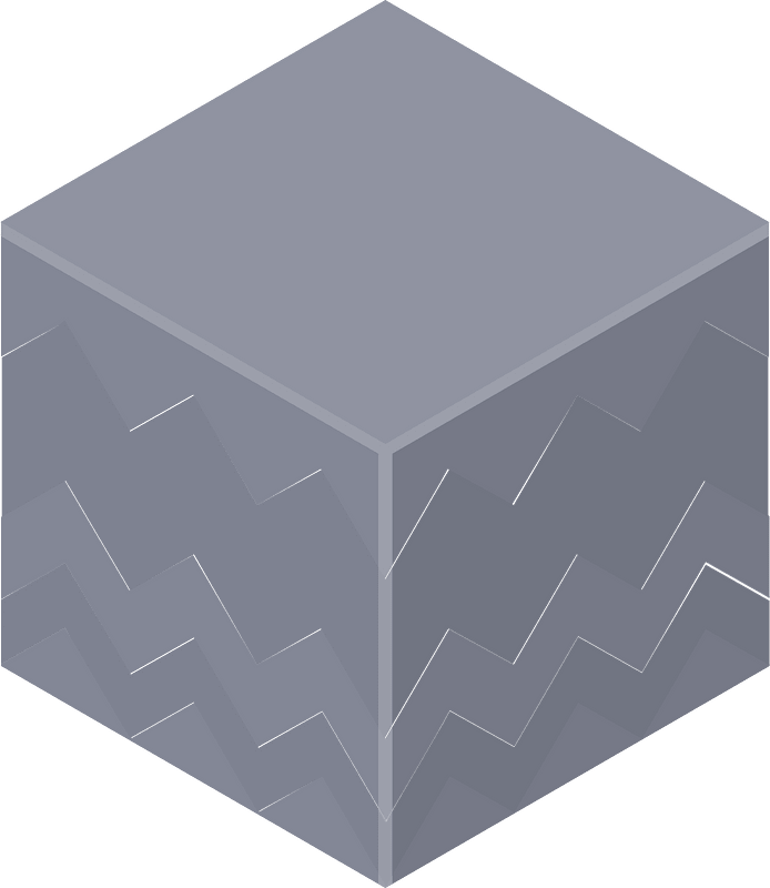 Grey isometric cube