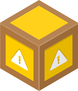 Yellow isometric cube 01 warning