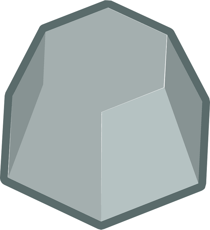 Isometric grey rock
