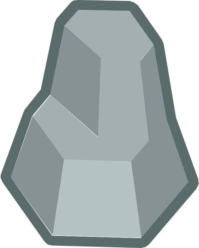 Isometric grey rock
