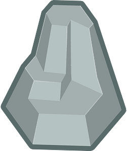 Isometric grey rock