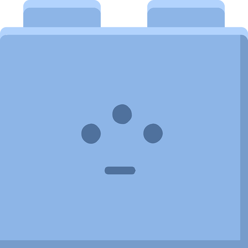 Blue lego block 17 neutral face
