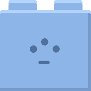 Blue lego block 17 neutral face
