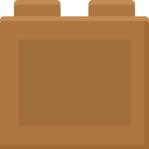 Brown lego block 01 smiling face