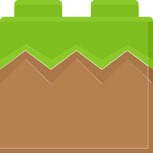 Green surface brown ground lego block