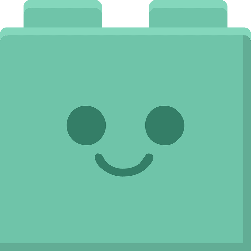 Light green lego block smiling face