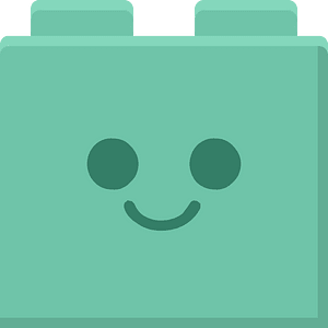 Light green lego block smiling face