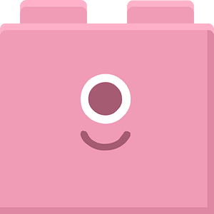 Pink lego block 01 smiling face