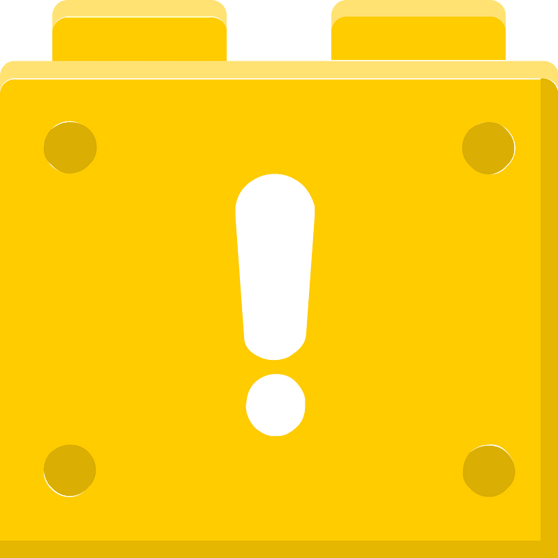 Yellow lego block 19 exclamation