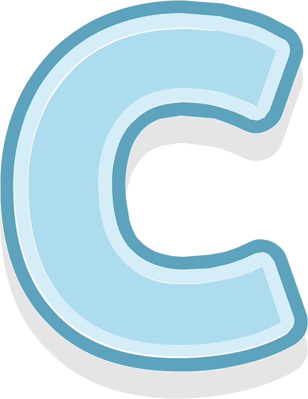 Blue letter c