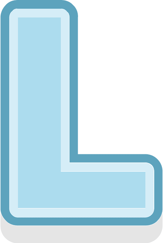 Blue letter l