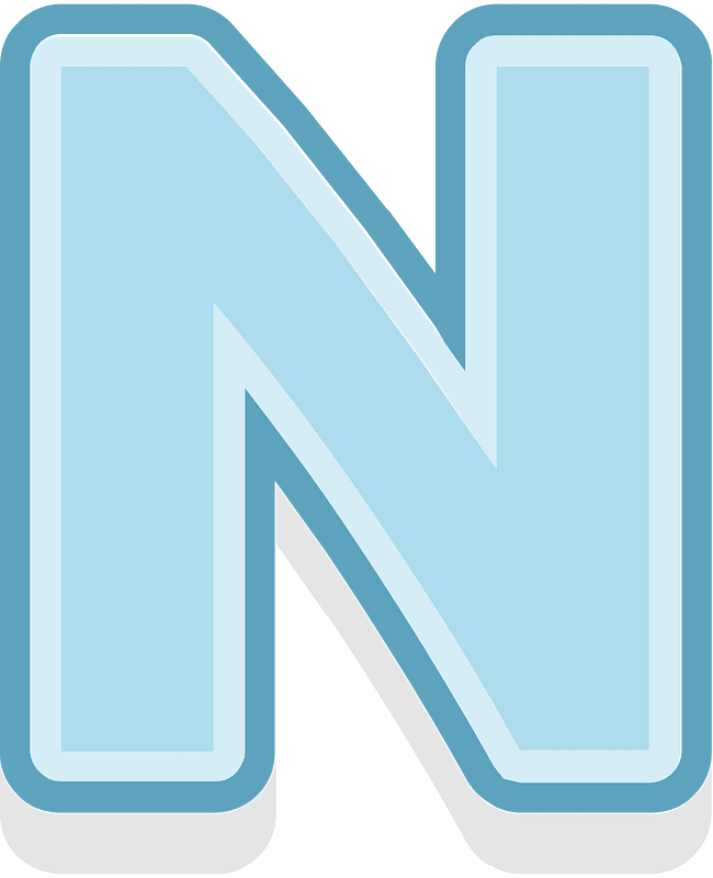 Blue letter n