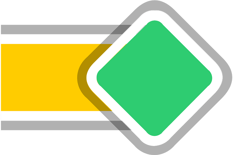Yellow road green sign