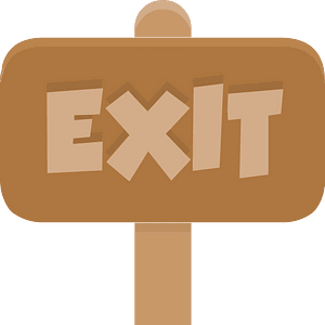 Brown sign board 09 exit