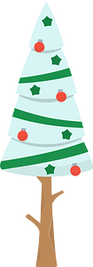 Decorated coniferous tree